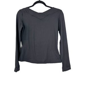 Capezio V Neck Long Sleeve Skatewear Black Top Women's Size Large NEW with Tags
